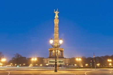 the siegessaule is the victory column located on the tiergarten at berlin, germany