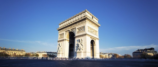 panoramic view of the arc de triomphe, paris, france