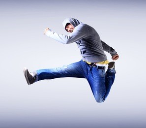 handsome young man dancing