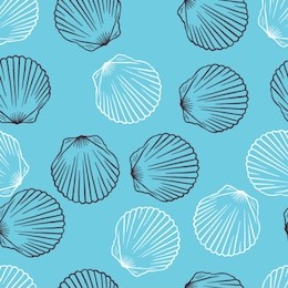 vector illustration. seamless pattern of shells.