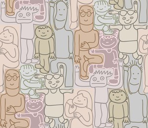 seamless pattern with people
