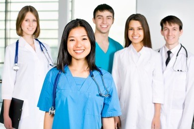 portrait of a successful medical team at work in hospital