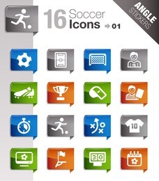 angle stickers - soccer icons