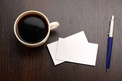 coffee and business card