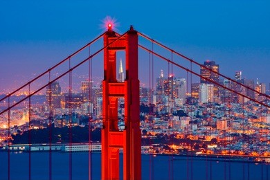 golden gate bridge and downtown san francisco