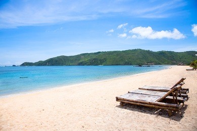 long kuta  sand  beach, lombok, indonesia