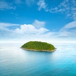 tropical island. square composition.