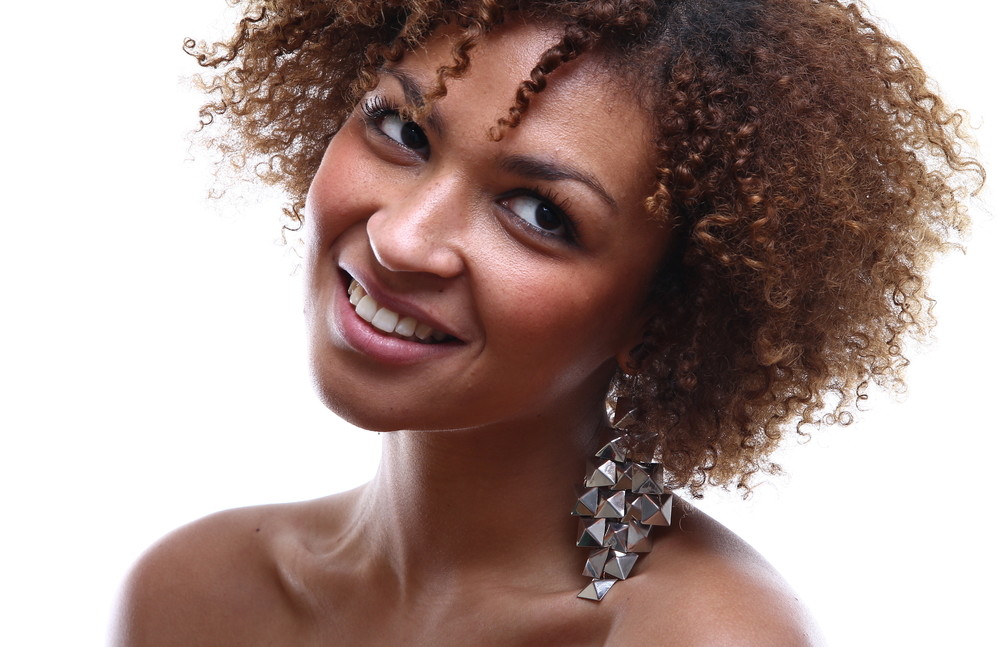 black beauty with short spiky red hair