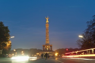 the siegessaule is the victory column located on the tiergarten at berlin, germany