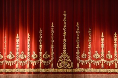 red and gold stage theater curtain background