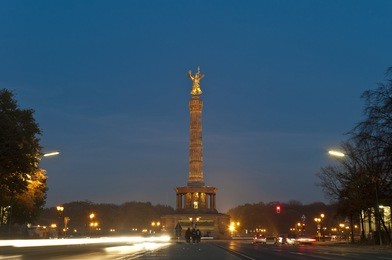 the siegessaule is the victory column located on the tiergarten at berlin, germany