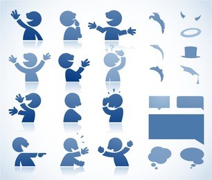 set of talking characters in various postures - perfect for