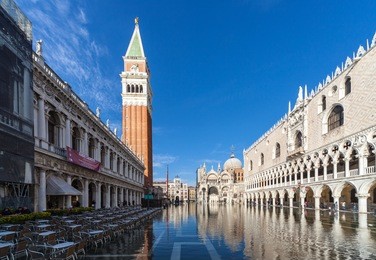 piazza san marco with campanile and doge palace. venice, italy