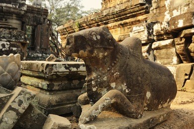bull nandi - shiva's help and friend at ta keo temple (angkor, cambodia)