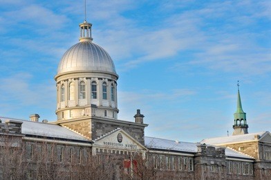 lovely view of the bonsecours market in the montreal old port