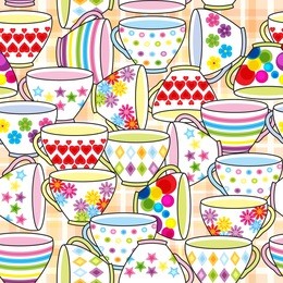 seamless pattern of cup