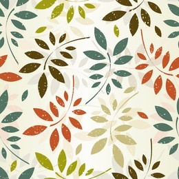 grunge seamless pattern of colored leaves. eps 8 vector illustration