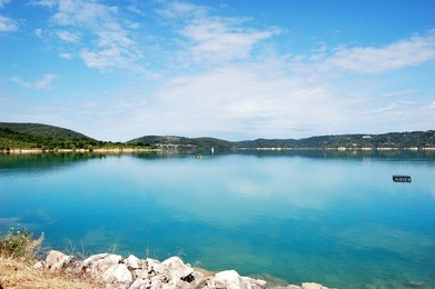 beautiful view on st.croix lake in verdon, provence, france