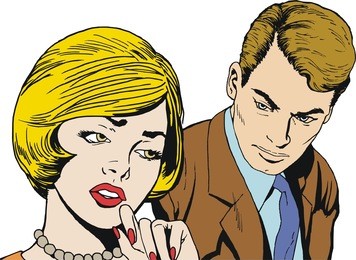 illustration of a pair of lovers drawn in comic style