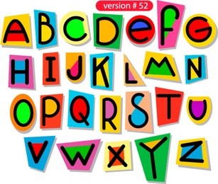 geometry vector varicolored alphabet