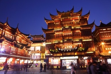 shopping area in shanghai, china