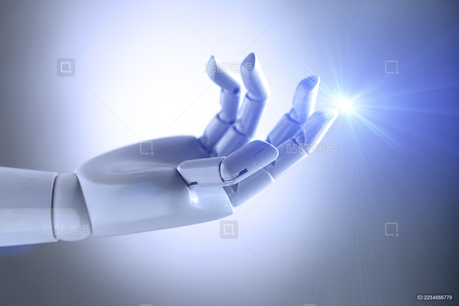 人工智能机械手伸出