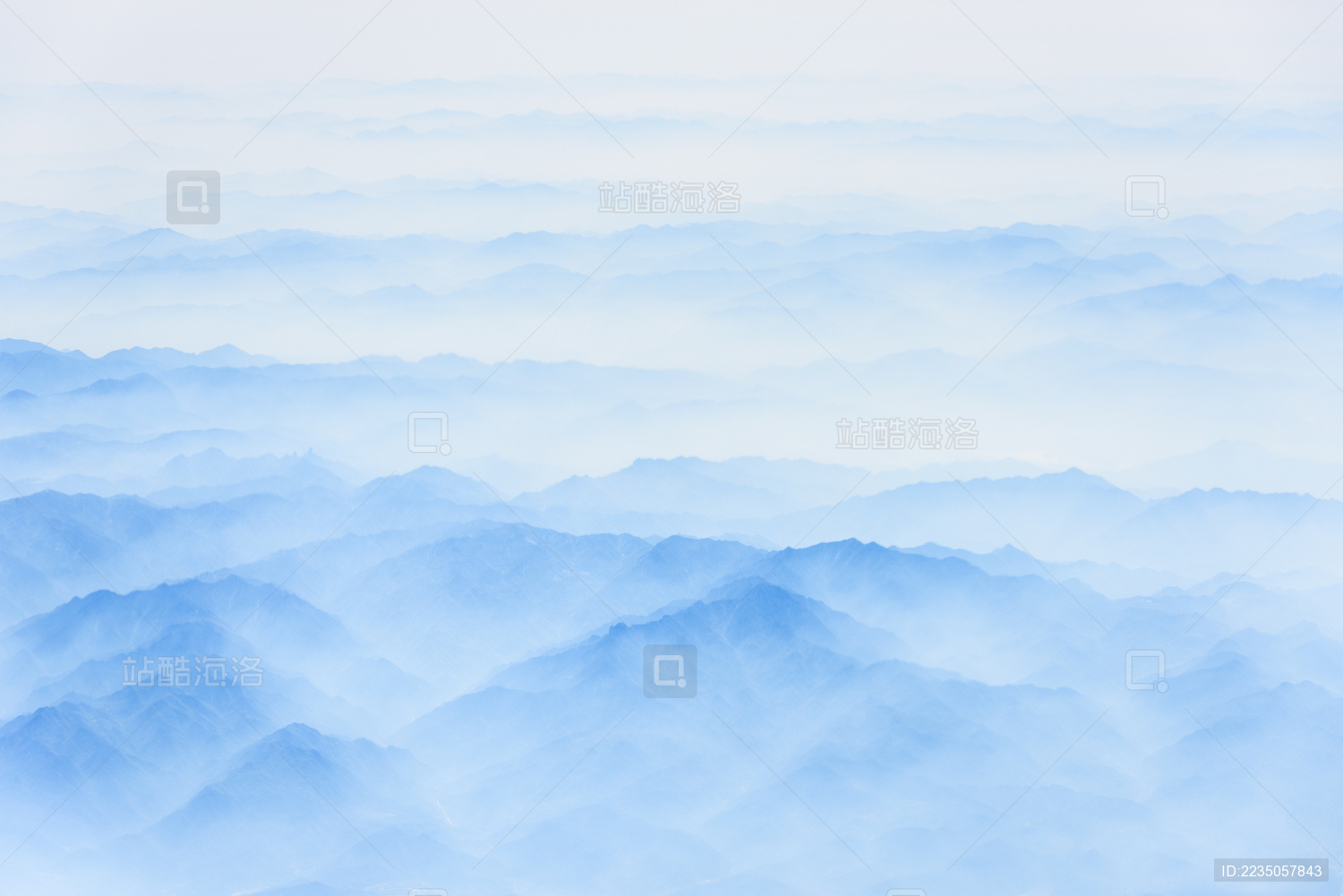 航拍中国山川 水墨画风格