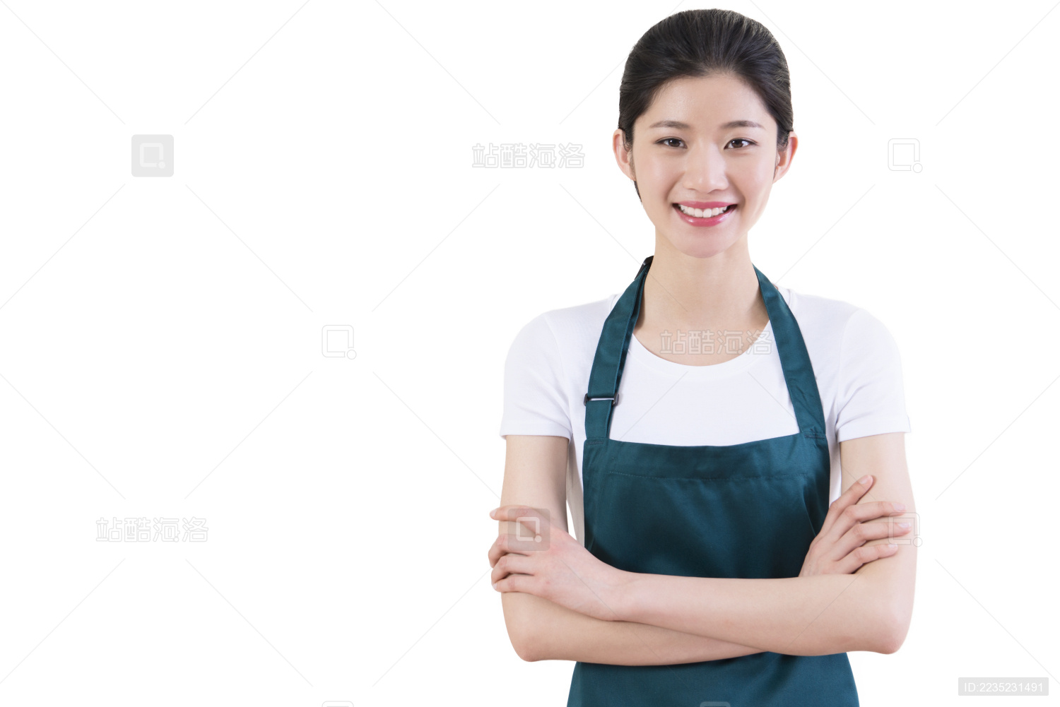 肖像年轻的女服务员