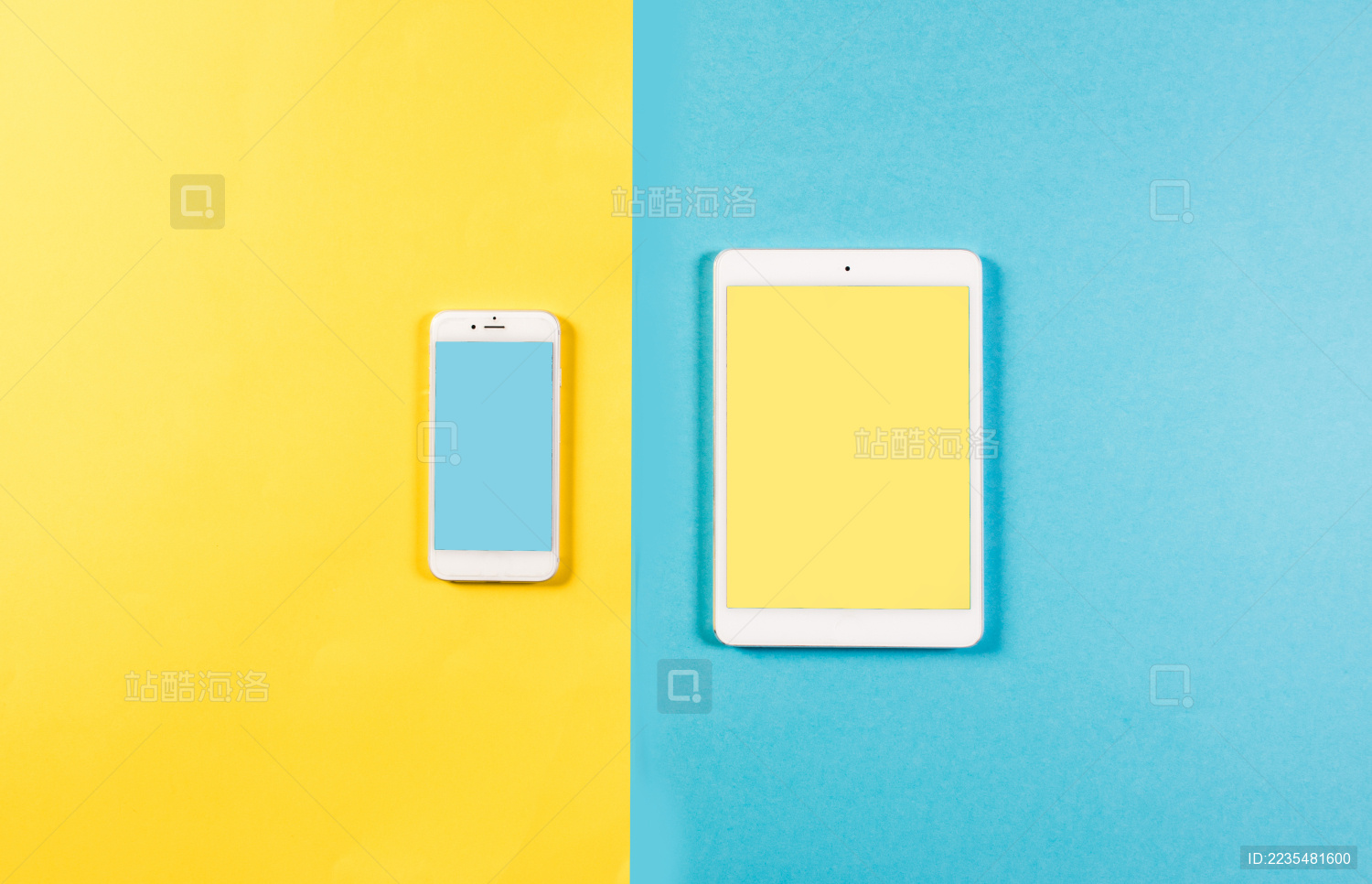 撞色电子产品创意拍摄