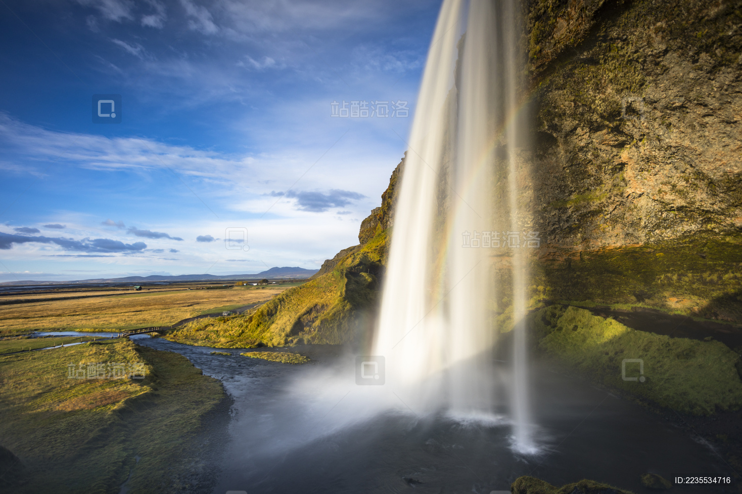 冰岛塞利亚兰大瀑布