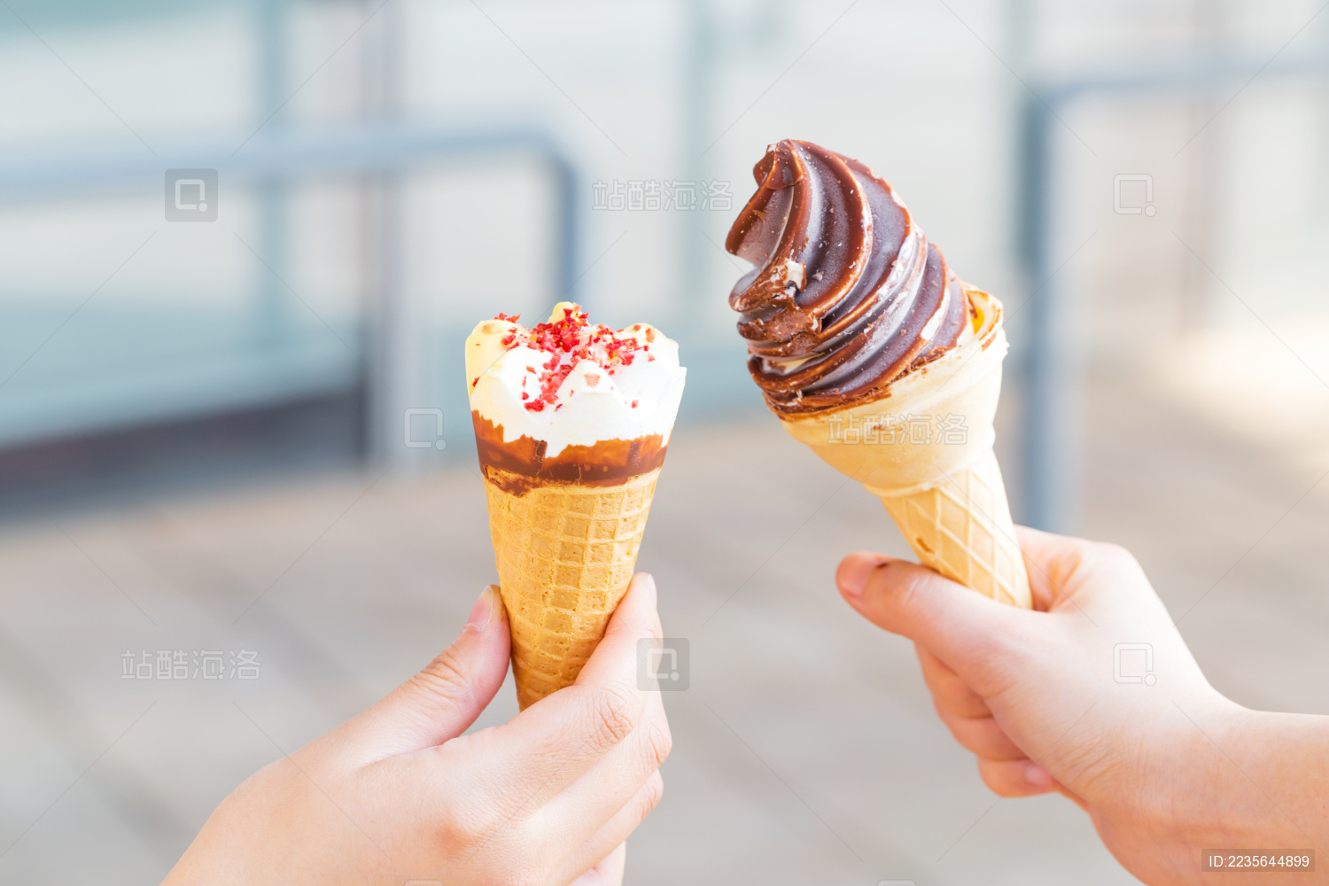美味冰激凌的特写镜头