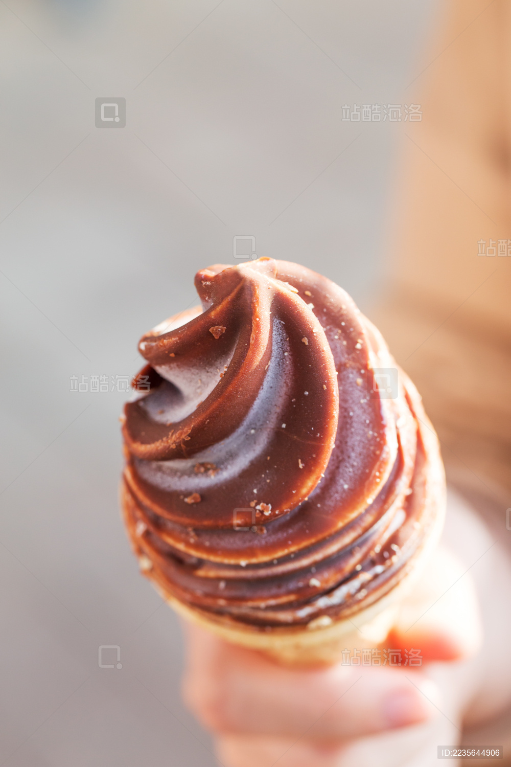 美味冰激凌的特写镜头