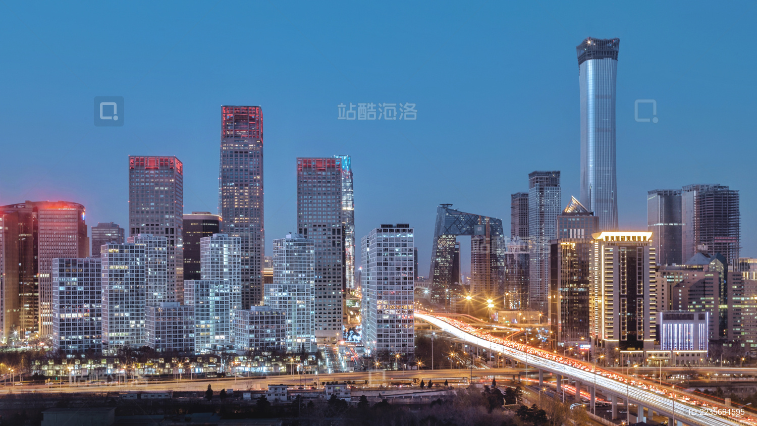 北京国贸CBD的夜景