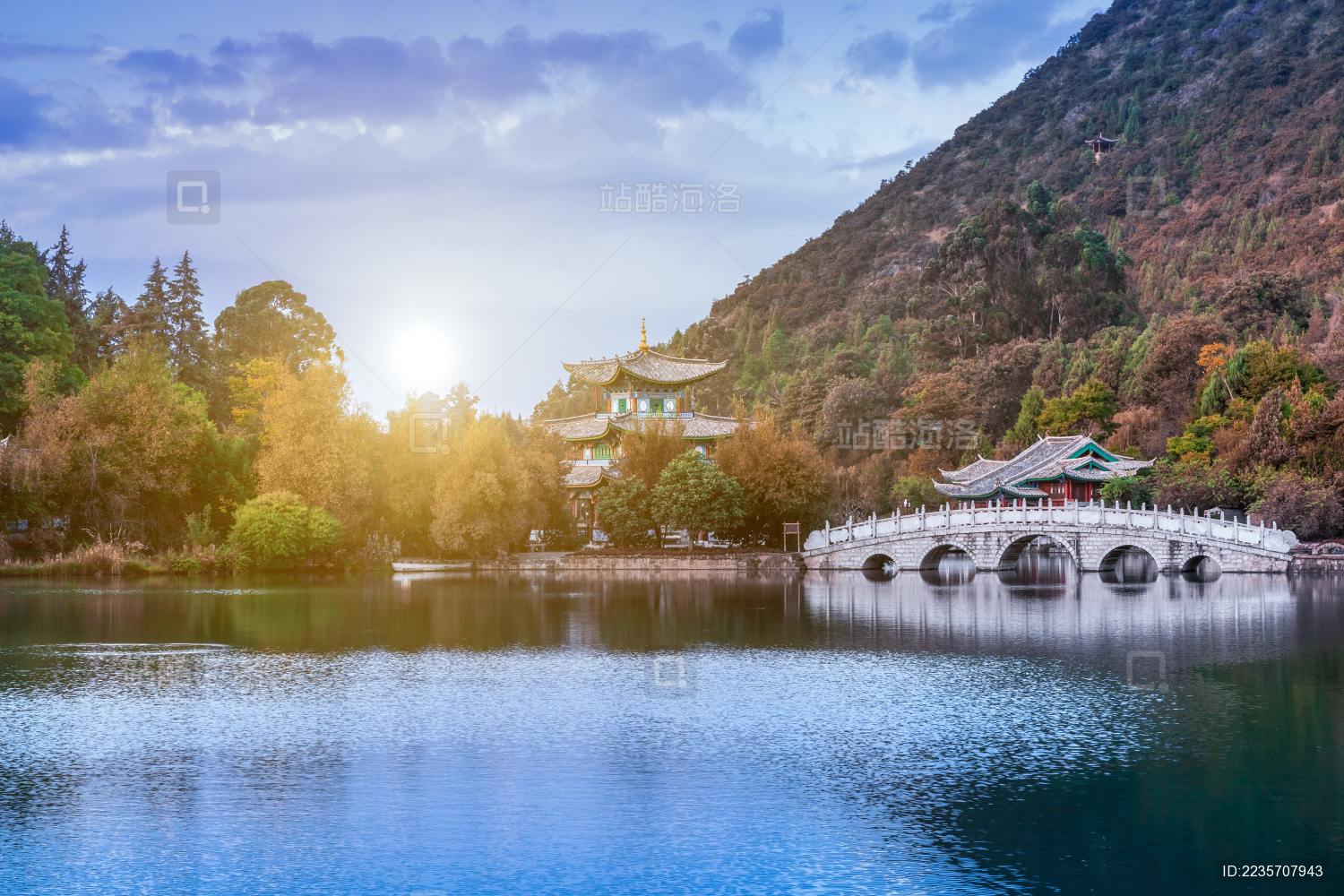 中国去南丽江玉泉公园风光