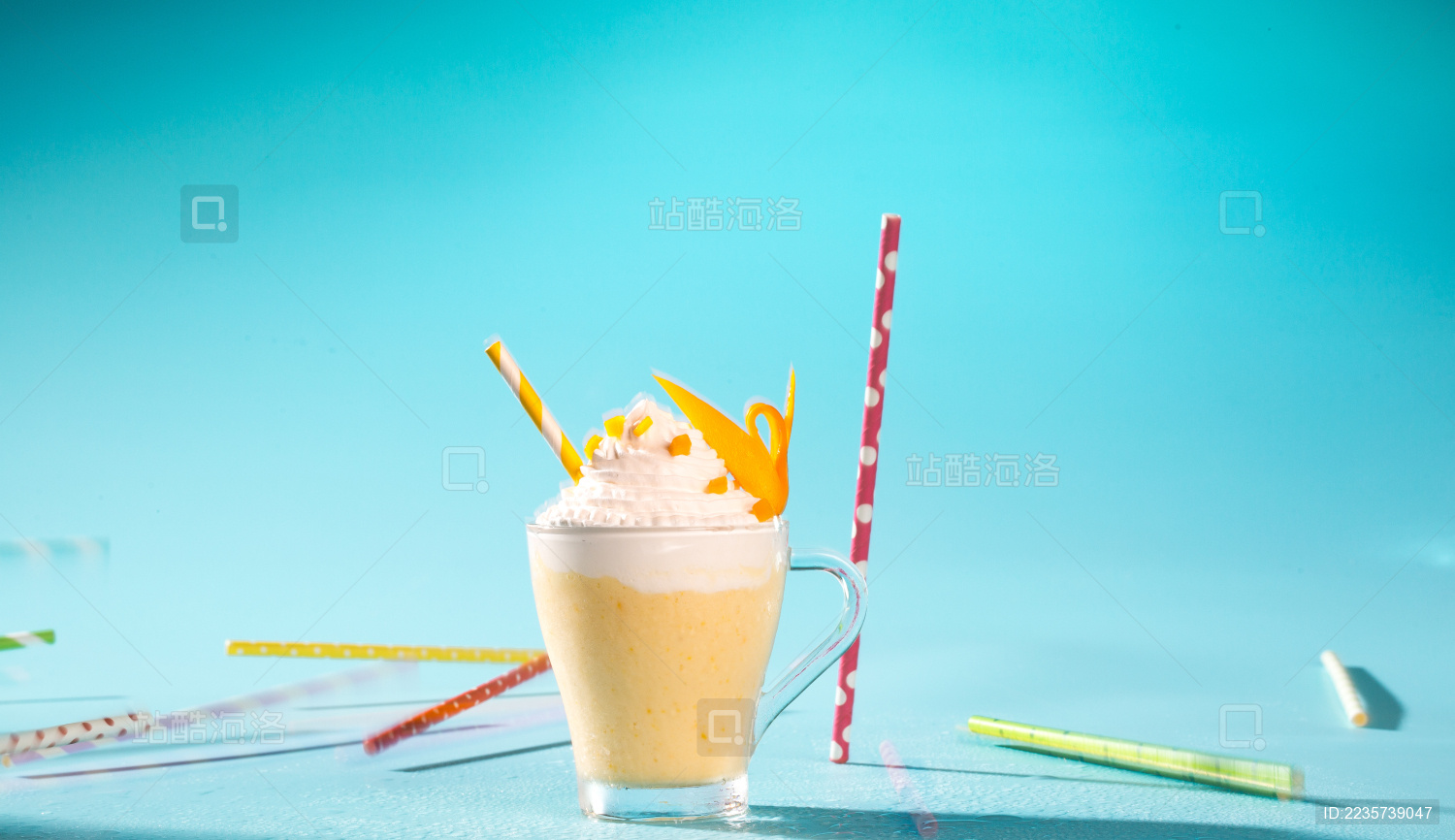 鲜奶油水果芒果颗粒美味芒果甜点