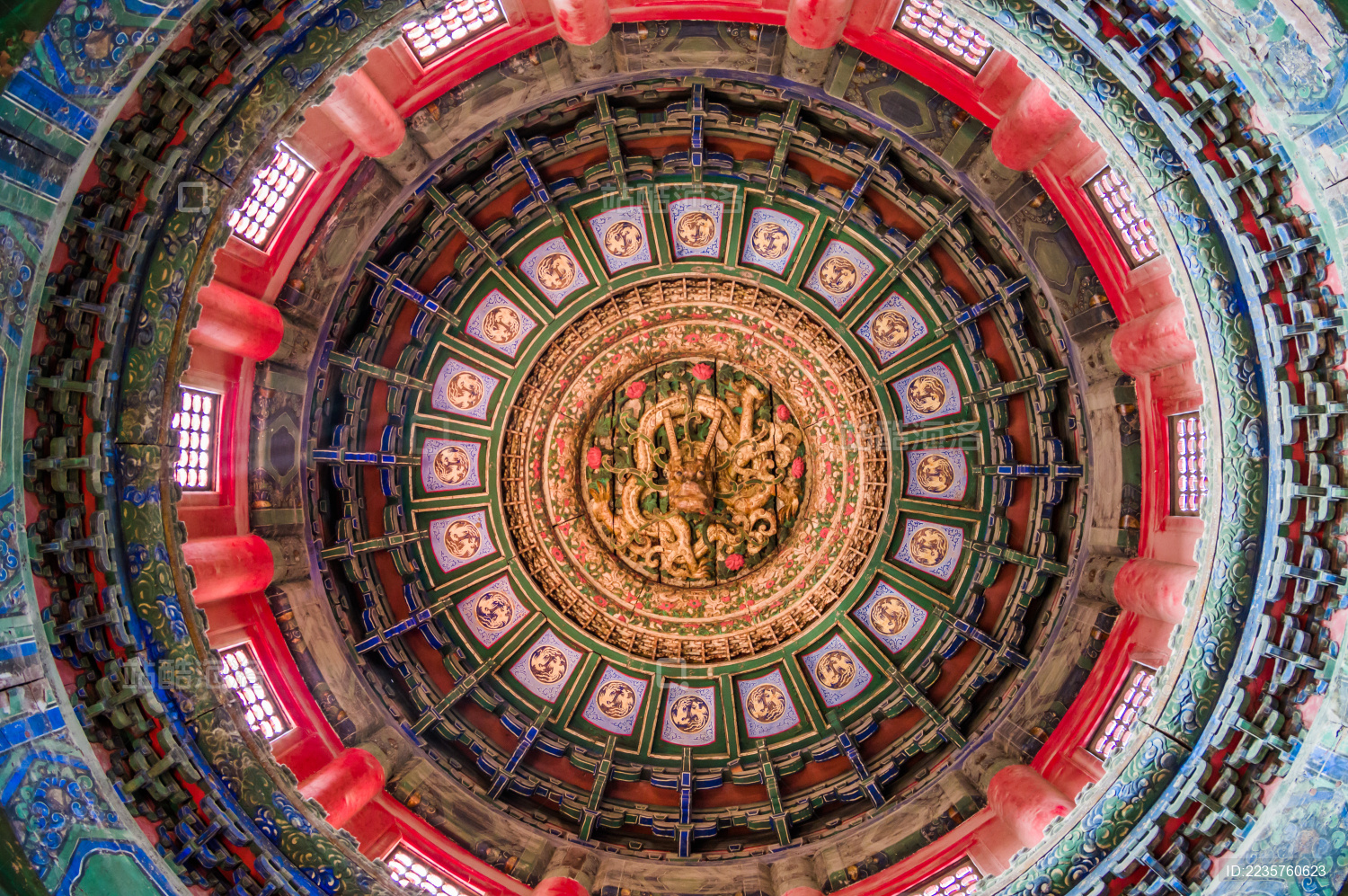 北京故宫紫禁城千秋亭藻井天花