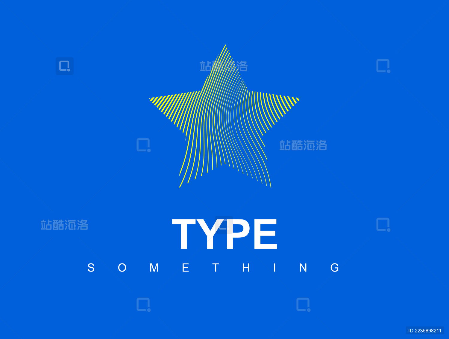 曲线条组成五角星状图案素材