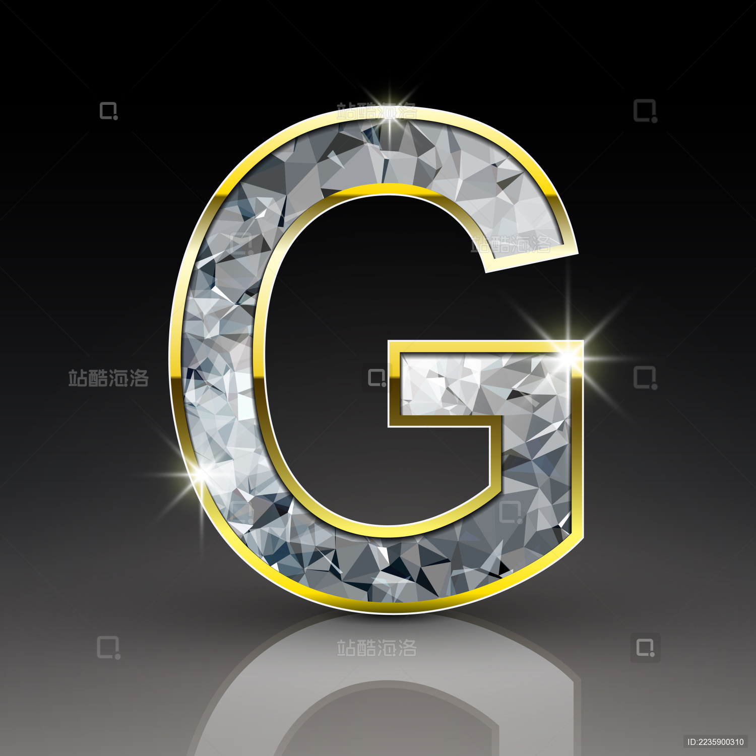 简单黑色立体设计英文字母g