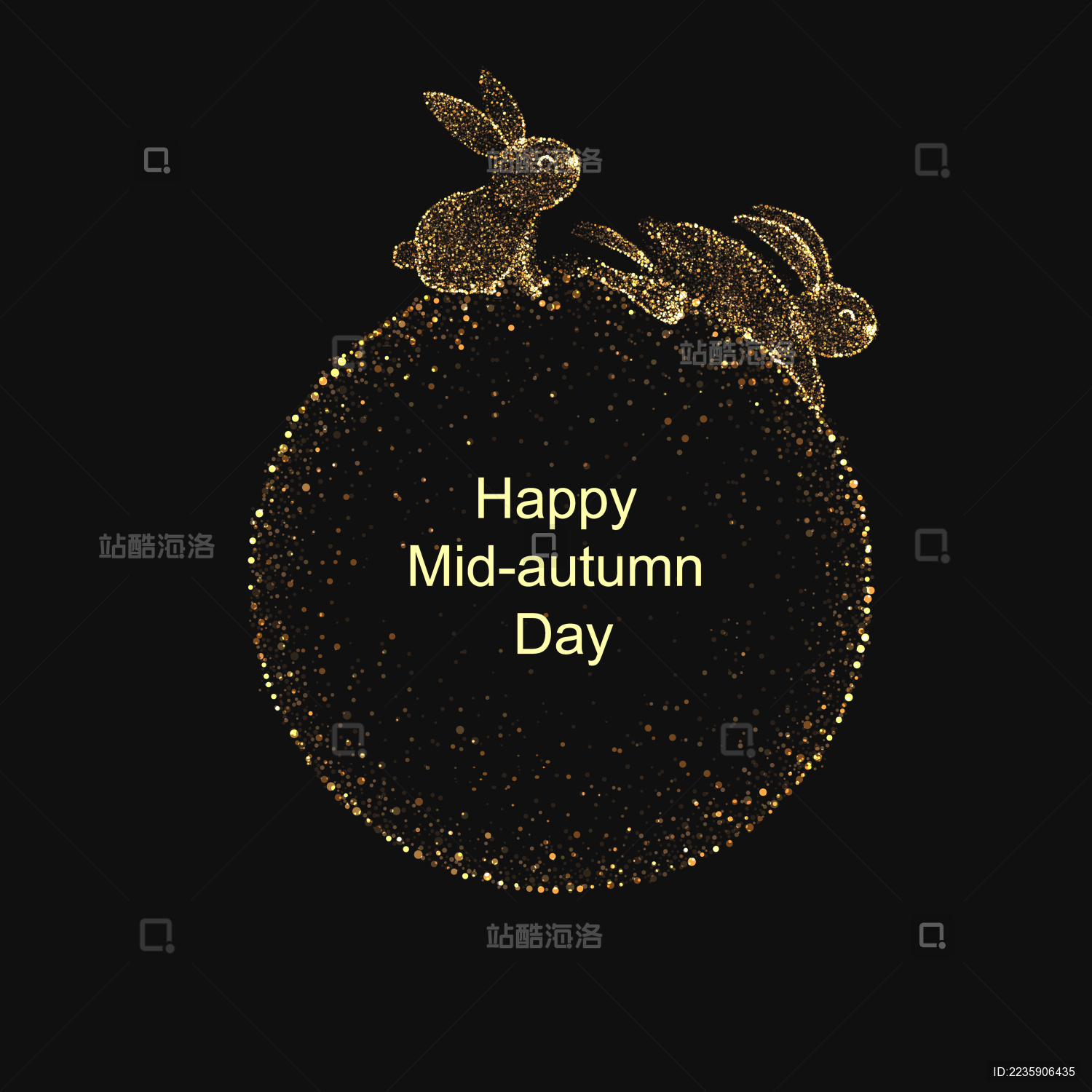 金色发光粒子动物之兔子