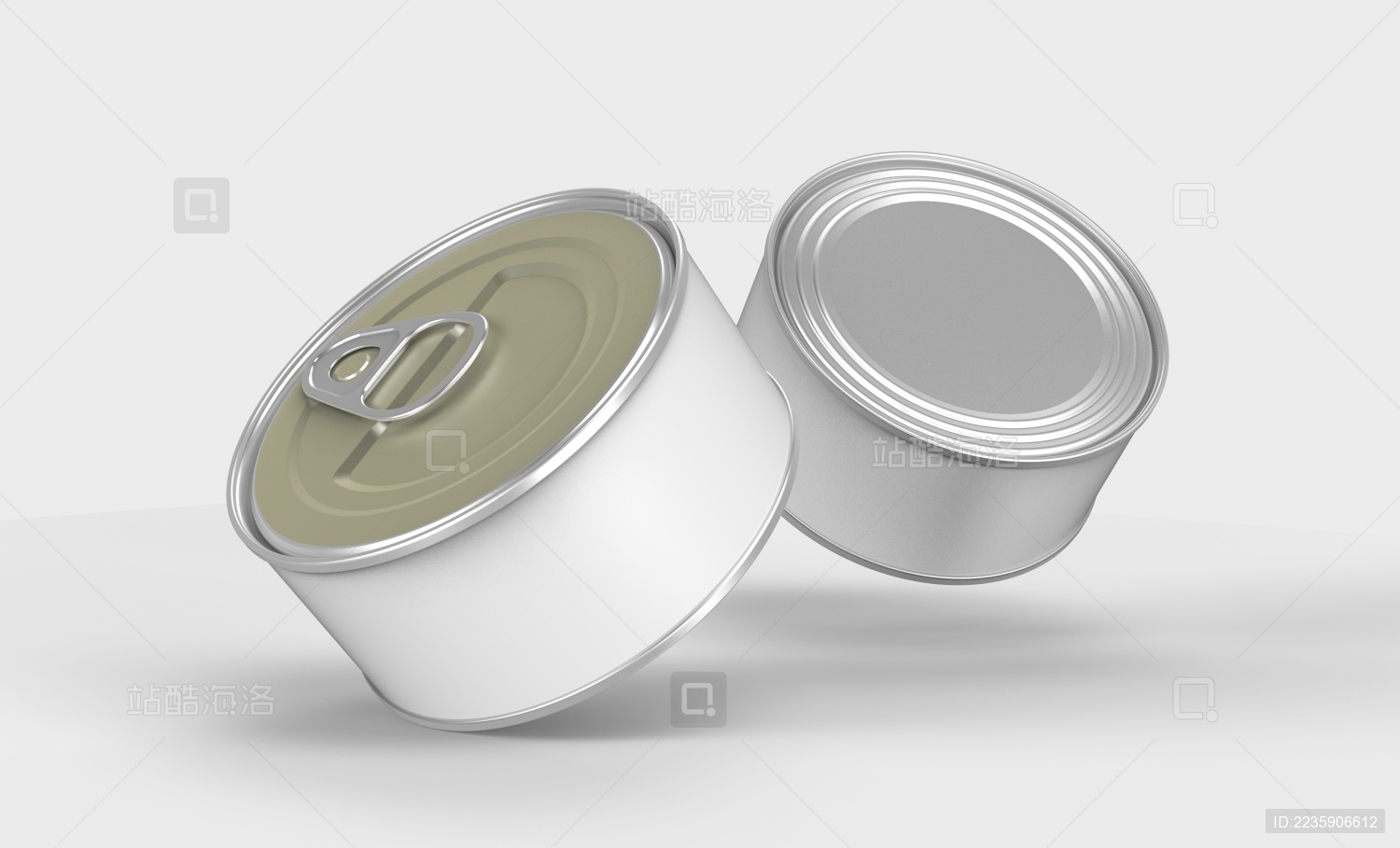 3D贴图用白底易拉罐效果图