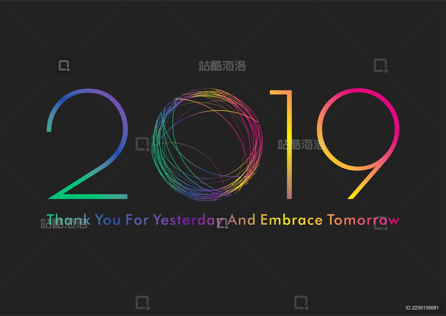 2019新年数字矢量素材