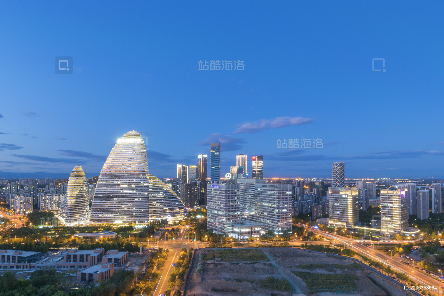 北京望京CBD夜景