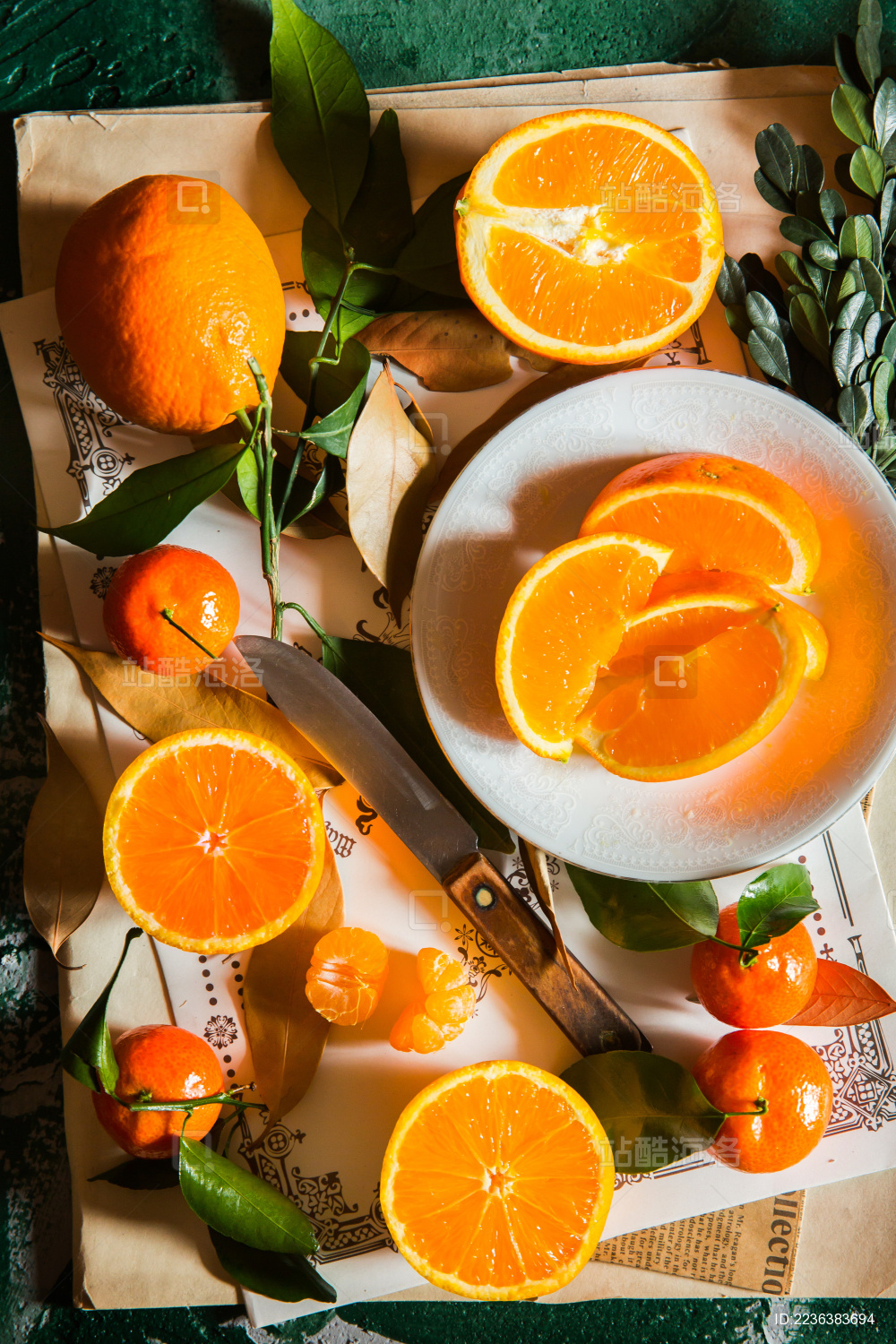 新鲜水果切片橙子