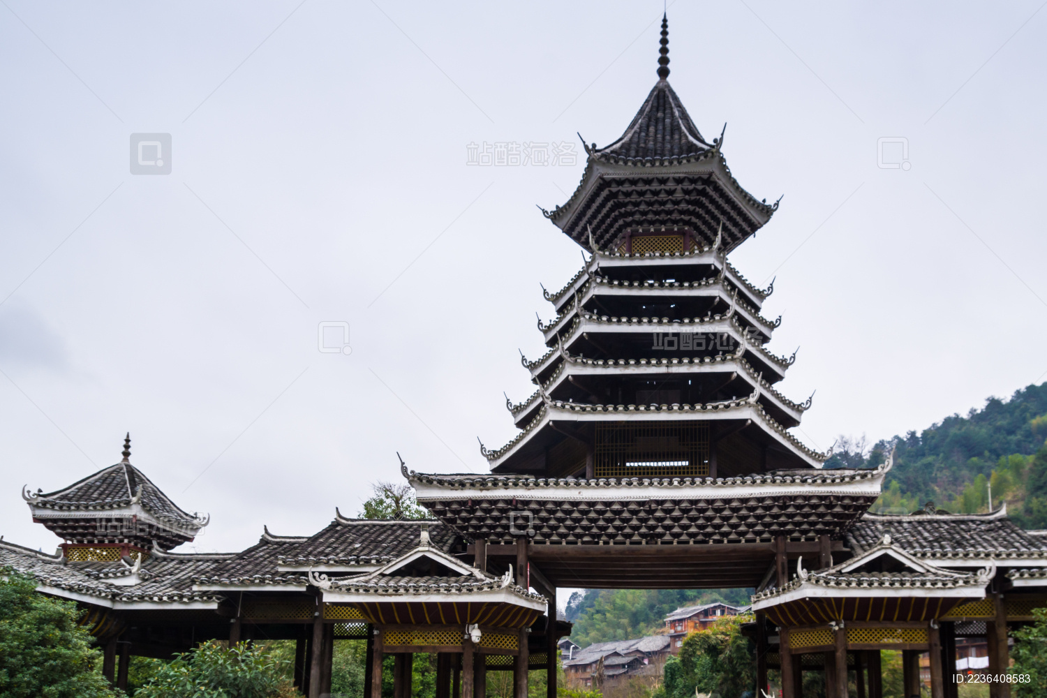 贵州省黔东南的肇兴侗寨的鼓楼