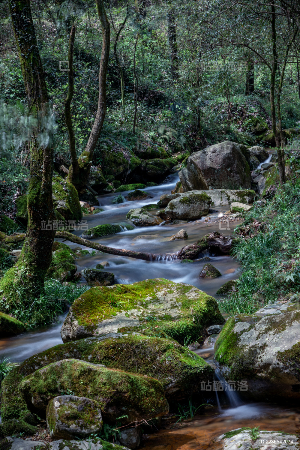 古道岩石水流青苔慢门摄影