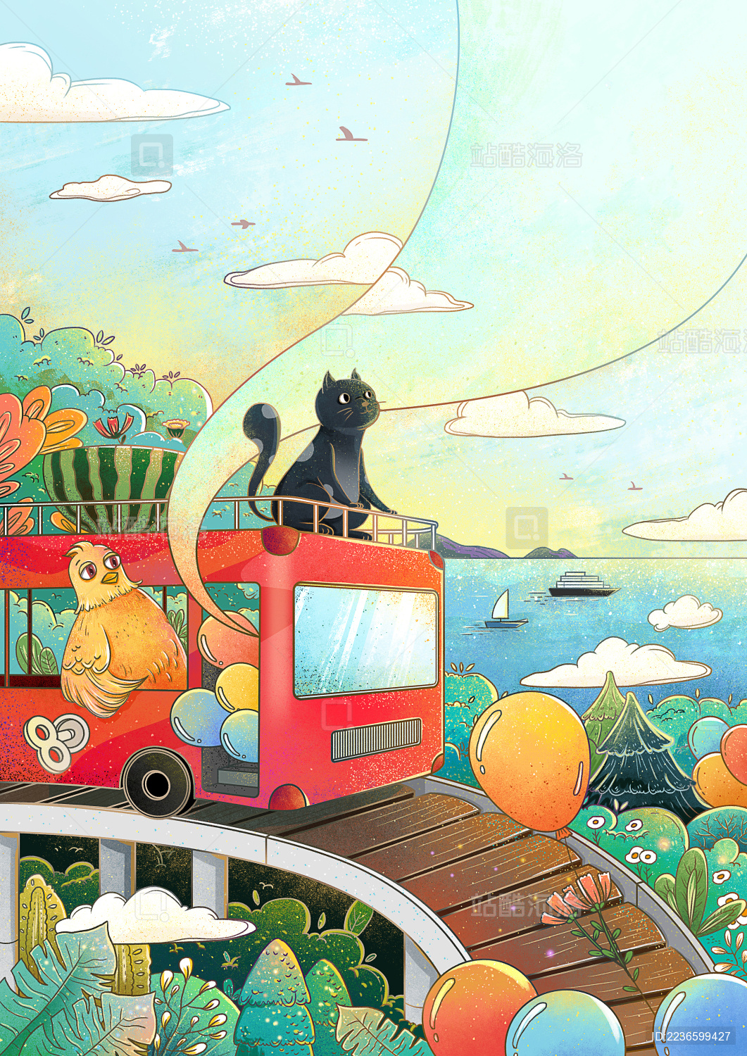 小公鸡和大花猫（二）|插画|儿童插画|橙小林 - 原创作品 - 站酷 (ZCOOL)
