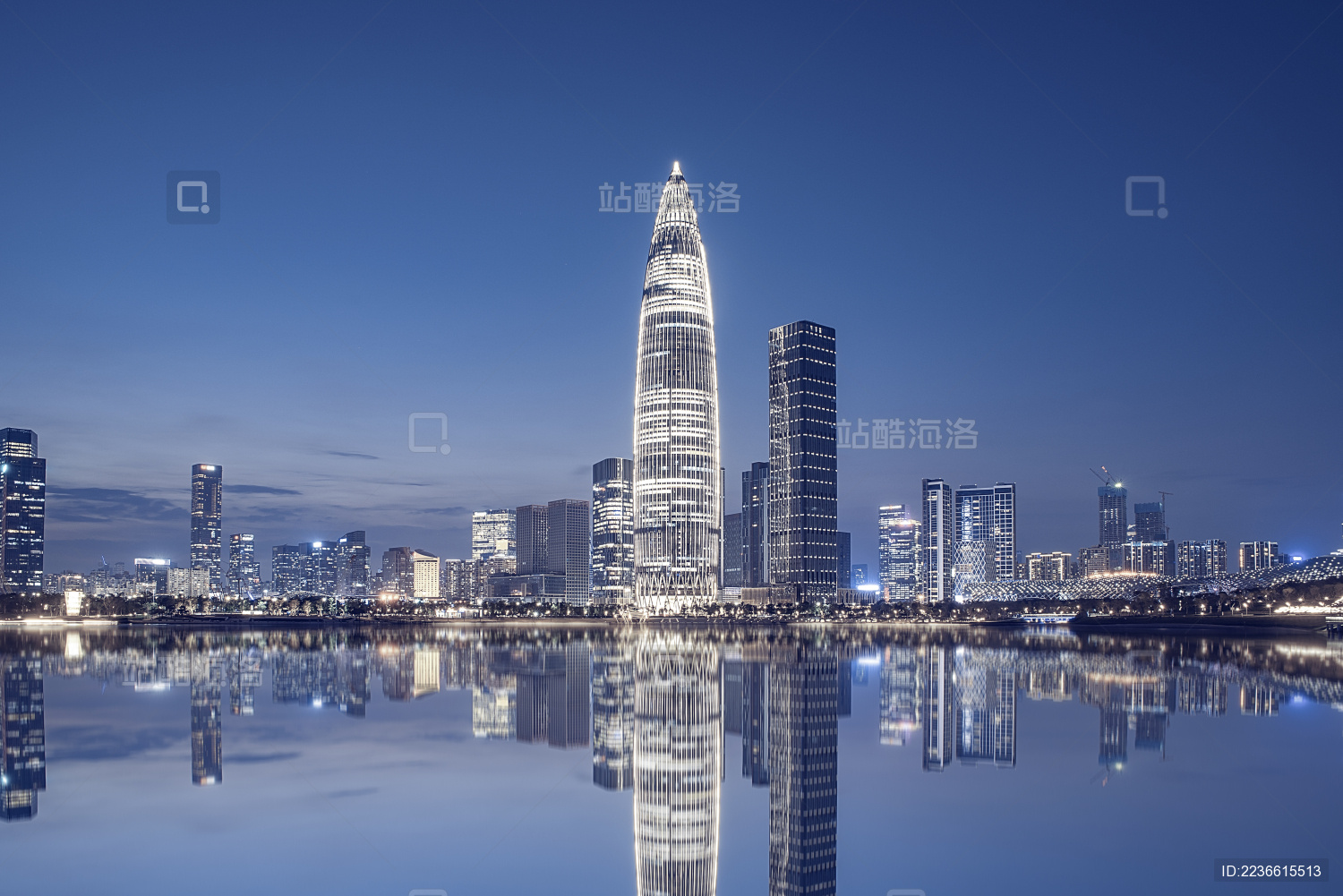 深圳湾后海CBD夜景天际线