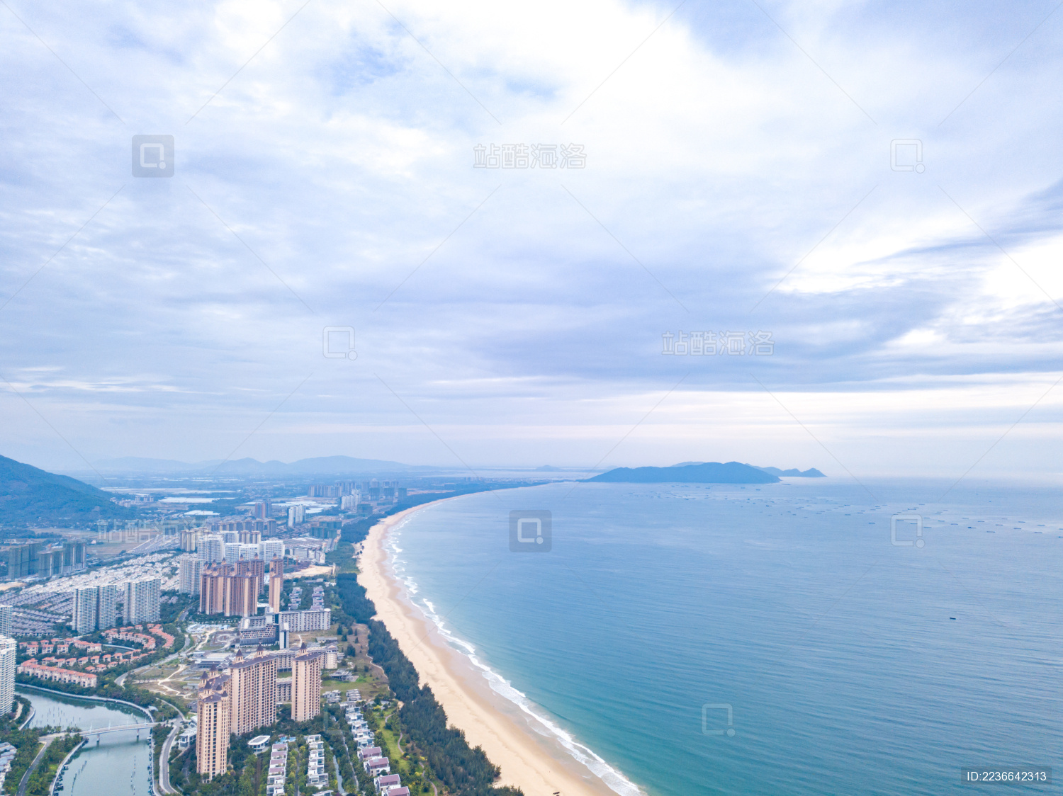 Clearwater Bay (Qingshui Bay) Aerial View  a Luxury Coastal Tourism Destination and Residential Area in Lingshui  Hainan Province  China