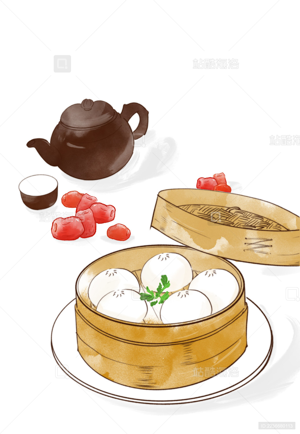 广州早茶 粤菜|插画|创作习作|里克学弟 - 原创作品 - 站酷 (ZCOOL)
