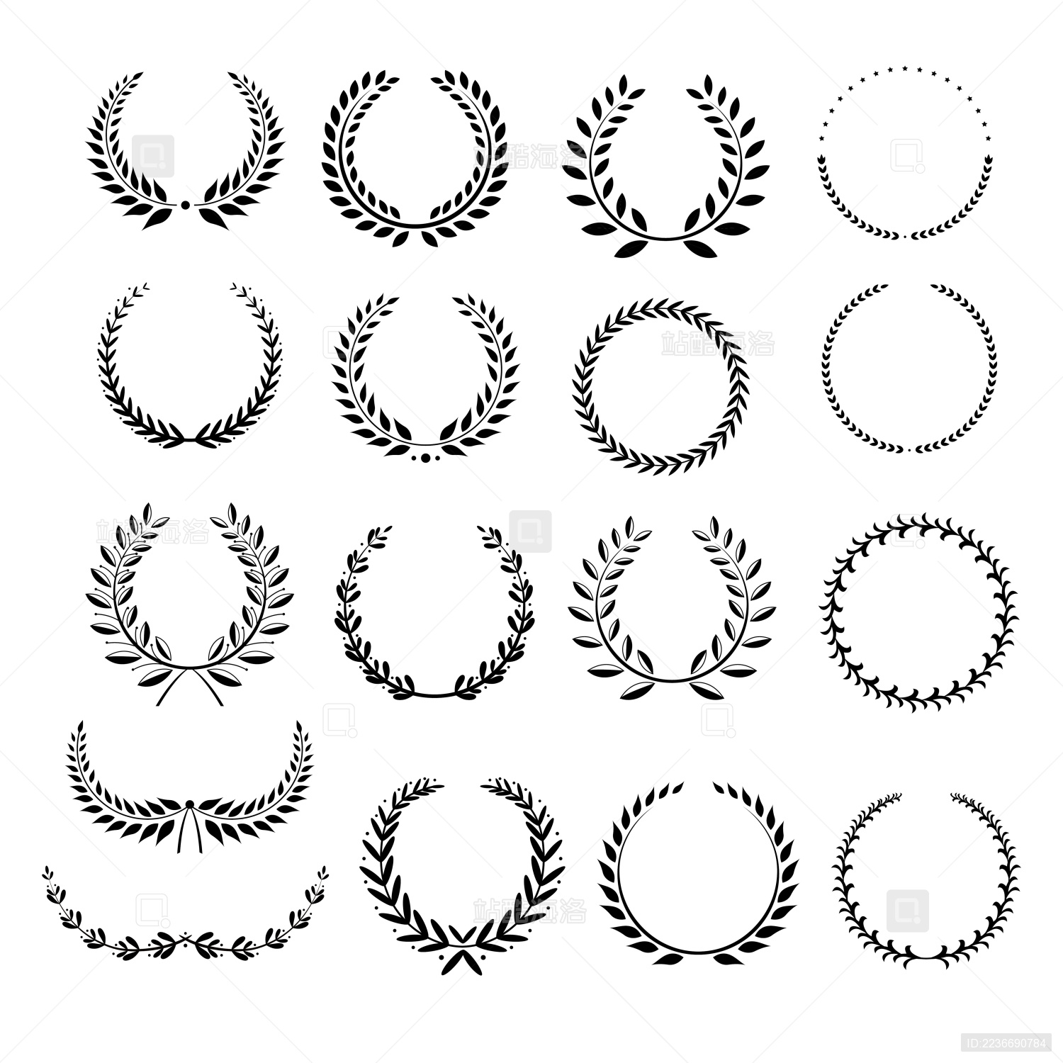 麦穗设计 奖章奖牌标签装饰 奖章麦穗